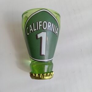 Souvenir California Shot Glass Green Bottle